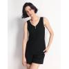 GYS Women’s Pajamas Set Bamboo Viscose Short Sleeve Top and Shorts 2 Piece Summer Sleepwear(Black)