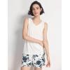 GYS Women’s Pajamas Set Bamboo Viscose Short Sleeve Top and Shorts 2 Piece Summer Sleepwear(Blue Rose)