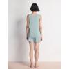 GYS Women’s Pajamas Set Bamboo Viscose Short Sleeve Top and Shorts 2 Piece Summer Sleepwear(Light Greyish Green)