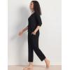 GYS Women’s Pajamas Set Soft Comfy V Neck 3/4 Sleeve Top and Cropped Pants 2 Piece Sleepwear(Black)