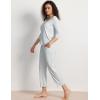 GYS Women’s Pajamas Set Soft Comfy V Neck 3/4 Sleeve Top and Cropped Pants 2 Piece Sleepwear(Breezy Blue)