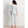 GYS Women’s Pajamas Set Soft Comfy V Neck 3/4 Sleeve Top and Cropped Pants 2 Piece Sleepwear(Breezy Blue)