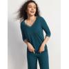 GYS Women’s Pajamas Set Soft Comfy V Neck 3/4 Sleeve Top and Cropped Pants 2 Piece Sleepwear(Ink Blue)