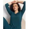 GYS Women’s Pajamas Set Soft Comfy V Neck 3/4 Sleeve Top and Cropped Pants 2 Piece Sleepwear(Ink Blue)