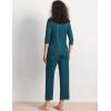 GYS Women’s Pajamas Set Soft Comfy V Neck 3/4 Sleeve Top and Cropped Pants 2 Piece Sleepwear(Ink Blue)