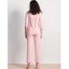 GYS Women’s Pajamas Set Soft Comfy V Neck 3/4 Sleeve Top and Cropped Pants 2 Piece Sleepwear(Pink)