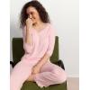 GYS Women’s Pajamas Set Soft Comfy V Neck 3/4 Sleeve Top and Cropped Pants 2 Piece Sleepwear(Pink)