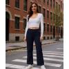 GYS Womens Sweatpants High Waisted Straight Leg Yoga Pants Open Bottom Sweatpants Cloud-Soft Breathable Stretchy Lounge Pants(Deep Navy)