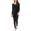 Bamboo Viscose Women’s Long Johns Sets Thermal Underwear Long Sleeve Base Layer(Black)