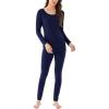 Bamboo Viscose Women’s Long Johns Sets Thermal Underwear Long Sleeve Base Layer(Navy)