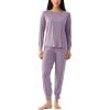 Bamboo Viscose Womens Pajamas Set, Long Sleeve Sleepwear Tops with Jogger Pants Pjs Sets(Violet)