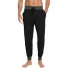 GYS Bamboo Viscose Men’s Pajama Pants Soft Joggers PJ Bottoms with Pockets and Drawstring(Black)