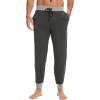 GYS Bamboo Viscose Men’s Pajama Pants Soft Joggers PJ Bottoms with Pockets and Drawstring(Black Melange)