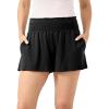 GYS Bamboo Viscose Micro Shorts for Women, Soft Lightweight Pajama Shorts, Smocked High Waist Mini Lounge Pants(Black)