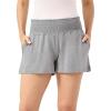 GYS Bamboo Viscose Micro Shorts for Women, Soft Lightweight Pajama Shorts, Smocked High Waist Mini Lounge Pants(Heather Grey)