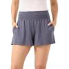 GYS Bamboo Viscose Micro Shorts for Women, Soft Lightweight Pajama Shorts, Smocked High Waist Mini Lounge Pants(Reddish Grey)