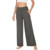 GYS Bamboo Viscose Pajama Pants for Women, Soft Wide Leg Flowy Palazzo Lounge Pants Comfy Pajama Bottoms with Pockets(Iron Grey)