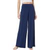 GYS Bamboo Viscose Pajama Pants for Women, Soft Wide Leg Flowy Palazzo Lounge Pants Comfy Pajama Bottoms with Pockets(Navy)