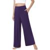 GYS Bamboo Viscose Pajama Pants for Women, Soft Wide Leg Flowy Palazzo Lounge Pants Comfy Pajama Bottoms with Pockets(Purple)