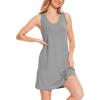 GYS Bamboo Viscose Sleepwear for Women Sleeveless Nightgowns Soft Tank Sleep Shirts Ladies Pajama Night Dress(Heather Grey)