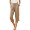 GYS Bamboo Viscose Women Pajama Pants Comfy Capri Lounge Pants with Pockets(Camel)
