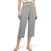 GYS Bamboo Viscose Women’s Pajama Bottoms High Waist Capri Lounge Pants with Pockets(Heather Grey)