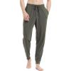 GYS Men’s Pajama Pants Joggers – Viscose Made from Bamboo, Knit Pj Bottoms Lightweight Lounge Sleep Pants(Army Green)