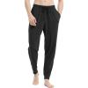 GYS Men’s Pajama Pants Joggers – Viscose Made from Bamboo, Knit Pj Bottoms Lightweight Lounge Sleep Pants(Black)