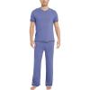GYS Men’s Pajama Sets, Viscose Made from Bamboo, Short Sleeve T-Shirt and Lounge Pants 2 Piece Pajamas for Men(Fog Blue)