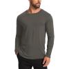 GYS Men’s Pajama Top Bamboo Viscose Cloud-Soft Long Sleeve Loungewear Moisture-Wicking Relaxed Fit Sleep Shirt(Deep Grey)