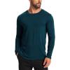 GYS Men’s Pajama Top Bamboo Viscose Cloud-Soft Long Sleeve Loungewear Moisture-Wicking Relaxed Fit Sleep Shirt(Indigo)