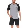 GYS Mens Pajamas Set Shorts Bamboo Viscose Short Sleeve Sleepwear Top and Shorts Set Soft Pjs Loungewear Set