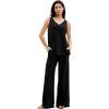 GYS Pajama Sets for Women Bamboo Viscose Sleeveless Tank Top with Soft Pants Sleep Set(Black)