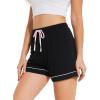 GYS Pajama Shorts for Women – Viscose Made from Bamboo, Soft Sleep Shorts Stretchy Sleepwear Casual Pj Bottoms(C- Black)