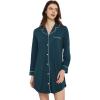 GYS Premium Women’s Nightgowns Button Down Sleepshirt Long Sleeve Notch Collar Boyfriend Nightshirt(Ink Blue)