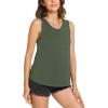 GYS Women Tank Tops Loose Fit Summer Basic Sleeveless Tops Bamboo Viscose Pajama Shirts(Dark Green)