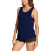 GYS Women Tank Tops Loose Fit Summer Basic Sleeveless Tops Bamboo Viscose Pajama Shirts(Navy)