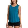 GYS Women Tank Tops Loose Fit Summer Basic Sleeveless Tops Bamboo Viscose Pajama Shirts(Teal Blue)