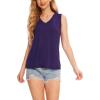 GYS Women Tank Tops Loose Fit Summer Basic Sleeveless Tops Bamboo Viscose Pajama Shirts(V-neck Purple)