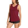 GYS Women Tank Tops Loose Fit Summer Basic Sleeveless Tops Bamboo Viscose Pajama Shirts(Wine)