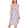 GYS Women’s Bamboo Viscose Full Slips for Under Dresses Adjustable Spaghetti Straps Cami Slip Dress(Grey Peony-long Style)