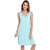 GYS Womens Bamboo-Derived Viscose Nightgowns Soft Sleeveless V Neck Nightdress Lightweight Sleep Shirt S-4XP(A- Aqua)