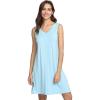 GYS Womens Bamboo-Derived Viscose Nightgowns Soft Sleeveless V Neck Nightdress Lightweight Sleep Shirt S-4XP(A- Pale Blue)