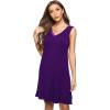 GYS Womens Bamboo-Derived Viscose Nightgowns Soft Sleeveless V Neck Nightdress Lightweight Sleep Shirt S-4XP(A- Purple)