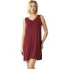 GYS Womens Bamboo-Derived Viscose Nightgowns Soft Sleeveless V Neck Nightdress Lightweight Sleep Shirt S-4XP(A- Wine)
