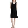 GYS Womens Bamboo-Derived Viscose Nightgowns Soft Sleeveless V Neck Nightdress Lightweight Sleep Shirt S-4XP(B- Black)