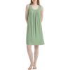 GYS Womens Bamboo-Derived Viscose Nightgowns Soft Sleeveless V Neck Nightdress Lightweight Sleep Shirt S-4XP(B- Loden Frost)