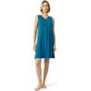 GYS Womens Bamboo-Derived Viscose Nightgowns Soft Sleeveless V Neck Nightdress Lightweight Sleep Shirt S-4XP(C- Teal Blue)