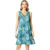 GYS Womens Bamboo-Derived Viscose Nightgowns Soft Sleeveless V Neck Nightdress Lightweight Sleep Shirt S-4XP(D- Turquoise)