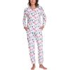 GYS Womens Pajamas Set – Viscose Made from Bamboo, Long Sleeve Sleepwear Tops with Jogger Pants Lounge Pjs Sets(Deep Pink Dots)